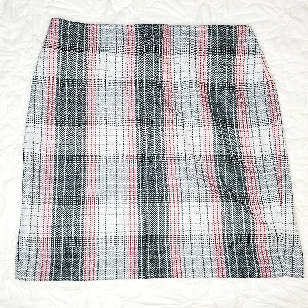 Talbots Black and White Plaid Pencil Skirt